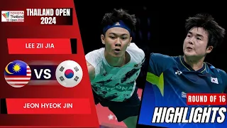 Lee Zii Jia (MAS) vs Jeon Hyeok Jin (CHN) - R16 | Thailand Open 2024