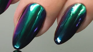 MIRROR POWDER EMERALD GREEN Step by Step - Nails 21