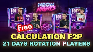 NEON NIGHTS F2P CALCULATION | DRUMPAD ROTATION PLAYERS FIFA 22 MOBILE #fifamobile