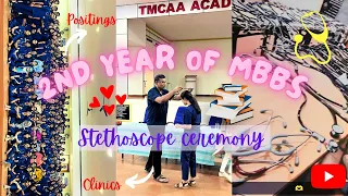 ♥️First Day of MBBS 2nd Year👩‍⚕️~ stethoscope🩺 ceremony, clinics🫶🏻 #mbbs #vlog #medicalstudent