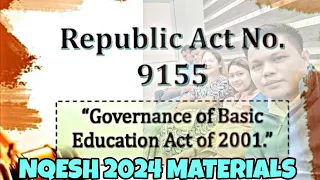 Full Review on Republic Act (RA) 9155 | The Bible | The Governance of Basic Education Act of 2001