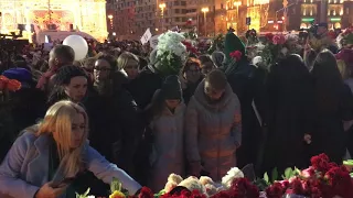 Стихийная акция памяти погибших в Кемерове — Пушкинская площадь
