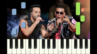 piano tutorial "DESPACITO" Luis Fonsi & Daddy Zankee, 2017, with free sheet music (pdf)