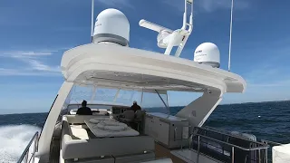 Azimut Yacht 72 Fly running offshore with engine room video