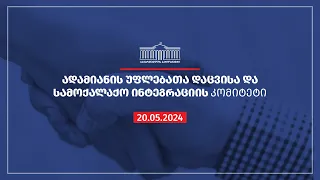 ადამიანის უფლებათა დაცვისა და სამოქალაქო ინტეგრაციის კომიტეტის სხდომა - 20.05.2024