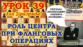 Роль центра при фланговых операциях в шахматах! Урок 39 для 2 разряда.