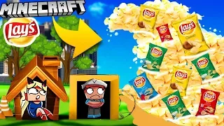 🌊 BAZA VS TSUNAMI CHIPSÓW LAY'S - MINECRAFT TSUNAMI CHALLENGE | Vito VS Bella