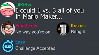 Can 3 Speedrunners beat 10 Mario Maker levels before LilKirbs beats 15?