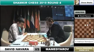 ROOK VS 2 PAWNS!!! Shakhriyar Mamedyarov Vs David Navara | Shamkir Chess 2019 Round 4