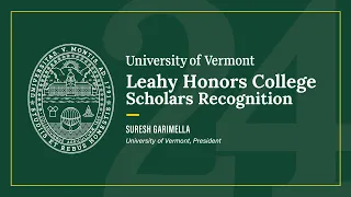 Patrick Leahy Honors College Ceremony 2024: Suresh Garimella