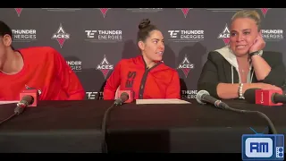 Candace Parker/Kelsey Plum/Becky Hammon postgame: Las Vegas Aces defeat NY Liberty 98-81 | June 29