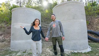 Building MASSIVE CONCRETE WATER TANKS for irrigation on our STEEP HILLSIDE off-grid in Portugal