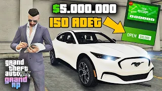 GTA 5 GRAND RP DE 150 TANE KAZI KAZAN AÇTIM ! 5 MİLYON $ 'LIK ARABA ÇIKTI !