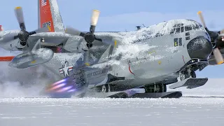 Inside US Coldest Base in Antarctica Flying Gigantic Frozen Planes Everyday