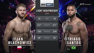 Thiago Santos vs Jan Blachowicz UFC Fight Night FU.