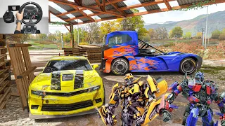 Optimus Prime Helps Bumblebee After The WAR | Transformers Forza Horizon 4 | Steeringwheel + Shifter