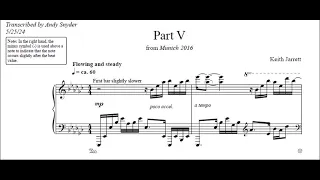 Keith Jarrett, Munich 2016, Part V - Transcription