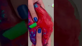 Slime Coloring with Makeup! Mixing Lipstick into Clear Slime! Satisfying ASMR Slime! #shorts