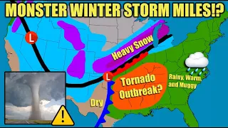 Major Winter Storm Next Week!! | WARNING | Tornado OUTBREAK and Heavy Snow!!