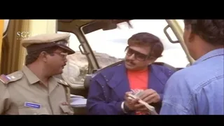 Rowdies Fools Dr. Vishnuvardhan and Police | Samrat Kannada Movie Scene
