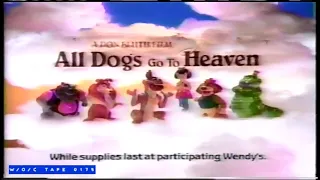 Wendy's "All Dogs Go To Heaven Toys" Commercial Compilation - 1989