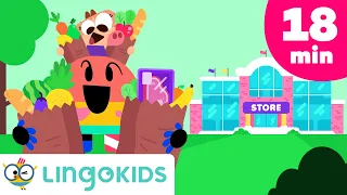 GROCERY STORE SONG 🛒 🎶+ More Songs for kids | Lingokids