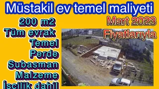 Müstakil ev temel maliyeti 1.bölüm