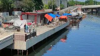 INTRAMUROS WALL NASA ESPLANADE NA!PINAKAMALAKING BARGE!UBOS MGA WATER HYCINTHS!PASIG RIVER ESPLANADE