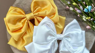 Satin 3 layered hair bow tutorial | coquette bows