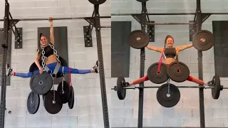 Woman Shows Off Her Strength With Fake Weights