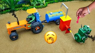 Diy tractor mini borewell drilling machine  science project |submersible water pump | @topminigear#4