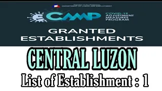 CENTRAL LUZON List of GRANTED ESTABLISHMENTS