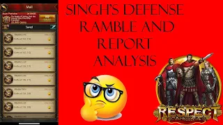 Singh's Ramble about Defense / All Stars Reports Analysis  - Evony TKR