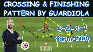 Crossing and finishing pattern by Pep Guardiola (4-2-3-1 formation)!  Positioning analysis!