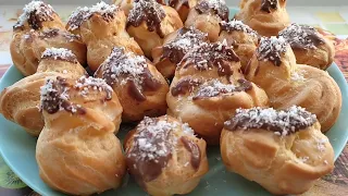 ПРОФИТРОЛИ! Вкуснейшее пирожное с заварным кремом! Заварное тесто! Profiteroles Recipe!