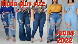 MODA TALLAS GRANDES Tendencias en jeans para gorditas2022/pantalones de mezclilla/vaqueros/denim