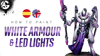 How to paint WHITE armor & LED Lights / Como pintar Armadura BLANCA & Luces LED