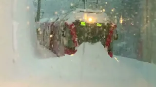 Rhätische Bahn Extreme Winter Snow plow 3feet high , Train RhB 1m gauge Arosa-Lüen ,Switzerland 🇨🇭