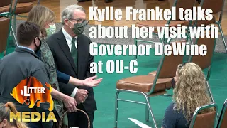 Kylie Frankel visits with Governor DeWine and First Lady Fran at OU-Chillicothe