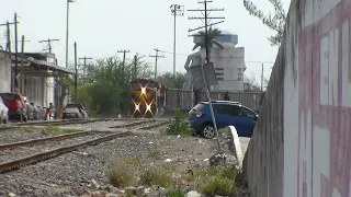 Kansas City Southern Con La Llegada Del Tampico-Las Palmas Entrando Por La Via Principal..