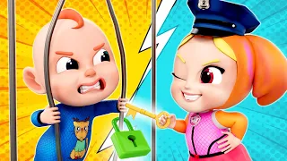 Rescue The Baby - Police Officer Songs + Wheels On The Bus | More Nursery Rhymes & Rosoo Kids Songs