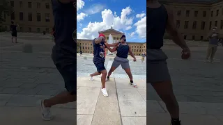 Creed 3 Fight at the Rocky Steps! Swirv (me) vs Boxwon! #boxing #shorts