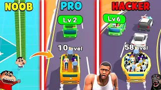 SHINCHAN UPGRADING BUS WITH FRANKLIN AND CHOP IN LEVEL UP BUS | NOOB vs PRO vs HACKER | DREAM SQUAD