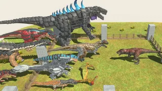 T-Rex vs 30 Workshop Dinosaurs ARBS Animal Revolt Battle Simulator
