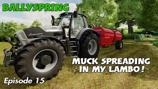 Ballyspring | Muck Spreading In My Lambo | Episode 15 | Farming Simulator 22 | PS5  | 4K