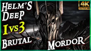 BFME 2 ! - 1vs3 Brutal Helm's deep! with Mordor! HD Edition - 4K