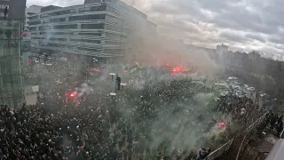 Spelarbussmottagningen uppifrån (AIK - Västerås 1-0)