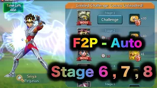 Lords Mobile Limited Challenge - Saint Seiya Cosmo Unleashed - F2P - Stage 6 , 7 and 8