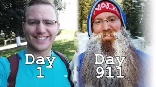 911 DAYS OF BEARD GROWTH TIME LAPSE - ROUND THE WORLD TRIP