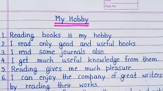 15 Lines on My Hobby in English || Short Essay on My Hobby in English || #extension.com